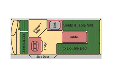 Wendekreisen Koru Star 2 Bett Du/WC